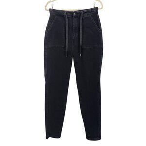 Judy Blue Womens 5/27 Pants Jogger Black High Rise Denim Jeans Drawstring